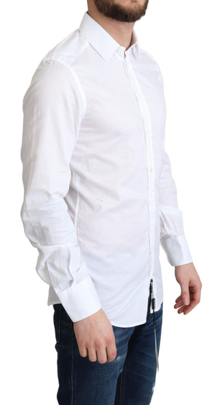 Elegant White Cotton Dress Shirt Slim Fit - Luxury for You