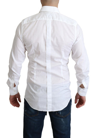 Elegant White Cotton Dress Shirt Slim Fit - Luxury for You