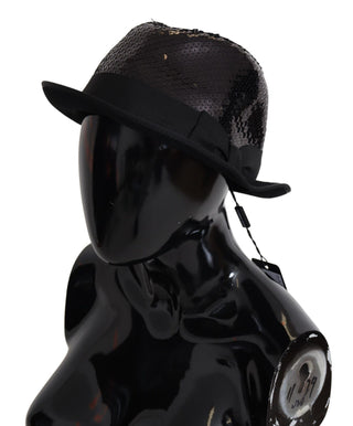 Elegant Black Sequin Fedora Hat - Luxury for You