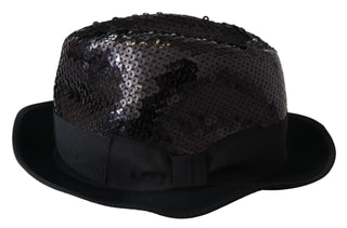 Elegant Black Sequin Fedora Hat - Luxury for You