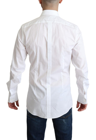 Elegant White Cotton Bib Dress Shirt - Luxury for You