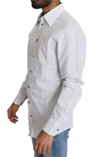 Elegant Slim Fit Polka Dot Dress Shirt - Luxury for You