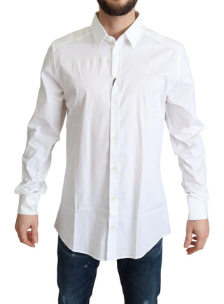 Elegant White Cotton Stretch Dress Shirt - Luxury for You