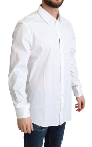 Elegant White Cotton Stretch Dress Shirt - Luxury for You