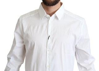 Elegant White Cotton Stretch Dress Shirt - Luxury for You