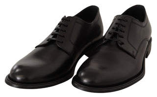 Elegant Black Leather Formal Derby Shoes - Luxury for You