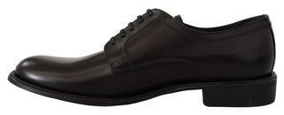 Elegant Black Leather Formal Derby Shoes - Luxury for You