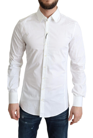 Elegant White Cotton Stretch Dress Shirt - Luxury for You