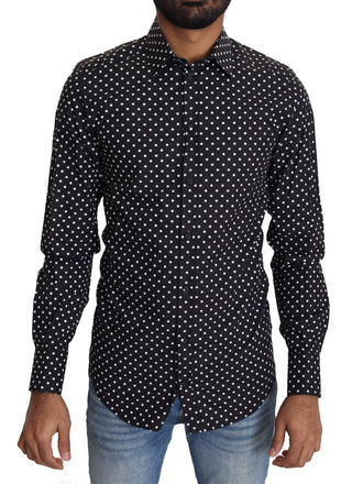 Elegant Polka Dot Men's Long Sleeve Shirt - Luxury for You