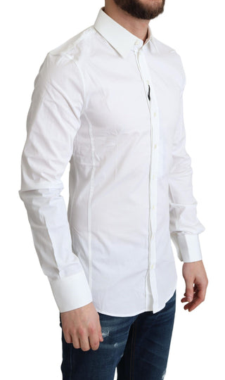 Elegant White Cotton Stretch Dress Shirt - Luxury for You