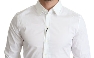 Elegant White Cotton Stretch Dress Shirt - Luxury for You