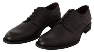 Elegant Black Leather Derby Dress Shoes - Luxury for You