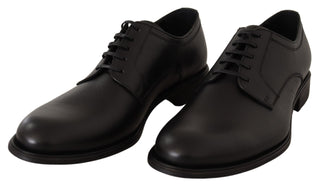 Elegant Black Leather Derby Shoes - Luxury for You