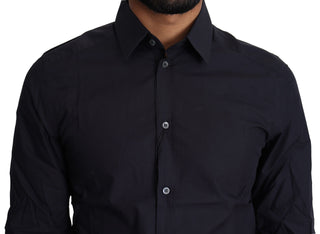 Navy Blue Slim Fit Gold Series Dress Shirt - Luxury for You