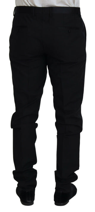 Elegant Black Dress Pants From Virgin Wool Blend