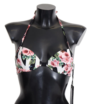 Chic Rose Print Bikini Top For Elegant Beach Days - Luxury for You