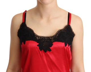 Enchanting Red Silk Blend Lace Camisole - Luxury for You