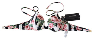 Chic Rose Print Bikini Top For Elegant Beach Days - Luxury for You