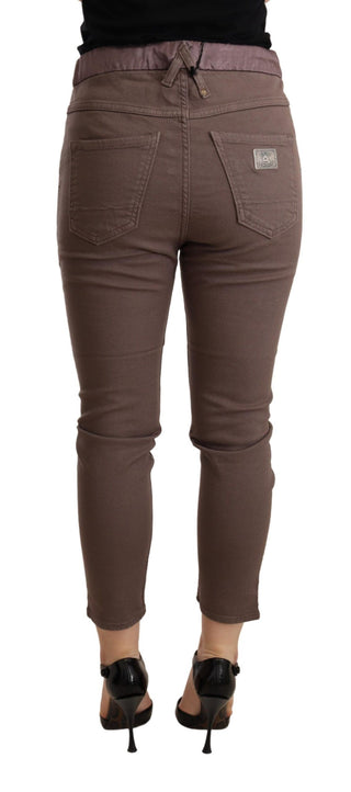 Chic Brown Skinny Mid Waist Cropped Pants - Luxury for You