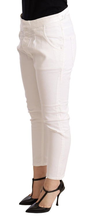 Elegant Slim Fit White Skinny Pants - Luxury for You