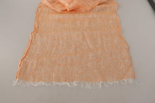 Elegant Peach Linen Scarf