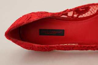 Red Crystal-embellished Flats