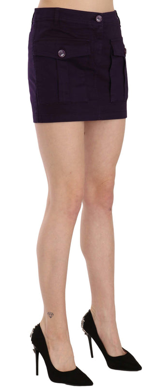 Elegant Purple High-waist A-line Mini Skirt - Luxury for You