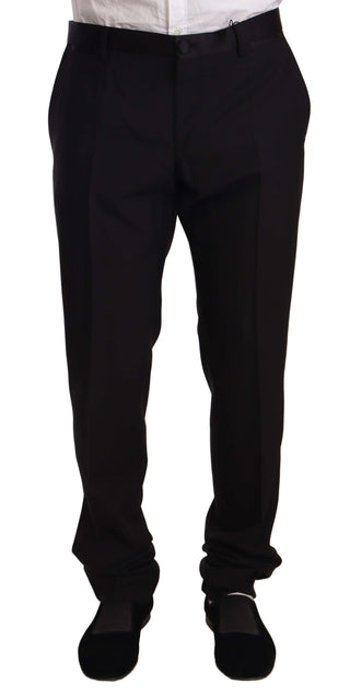 Elegant Black Skinny Tuxedo Trousers - Luxury for You