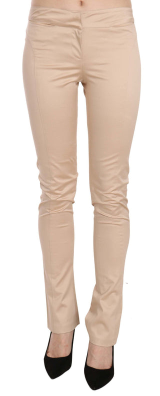 Elegant Cream Low Waist Skinny Trousers - Luxury for You