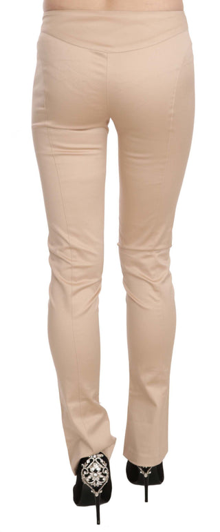 Elegant Cream Low Waist Skinny Trousers - Luxury for You