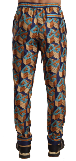 Elegant Silk Jogger Pants With Vibrant Print - Luxury for You