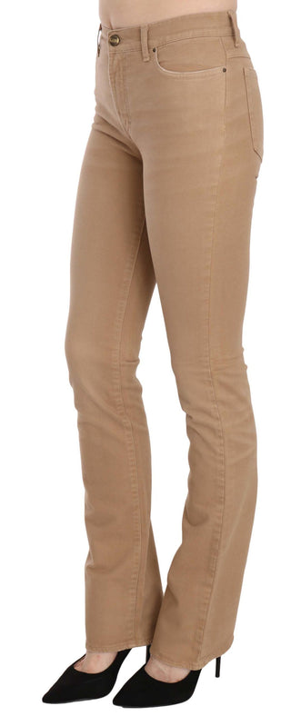 Chic Brown Mid Waist Skinny Trousers - Luxury for You