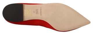 Crystal Embellished Red Suede Flats - Luxury for You