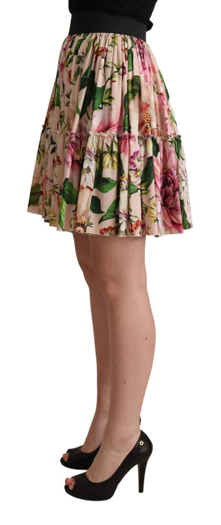 Elegant Floral Silk High Waist Mini Skirt - Luxury for You