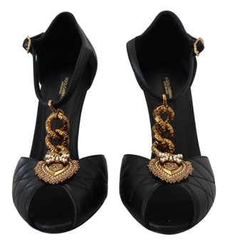 Elegant Gold-embellished Leather Sandals