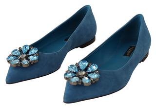 Elegant Crystal-embellished Suede Flats - Luxury for You