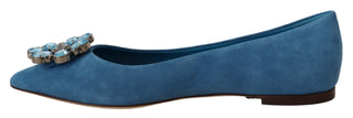 Elegant Crystal-embellished Suede Flats - Luxury for You