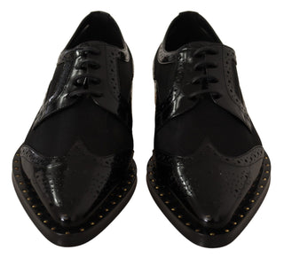 Elegant Gold-trimmed Black Oxford Lace-ups - Luxury for You