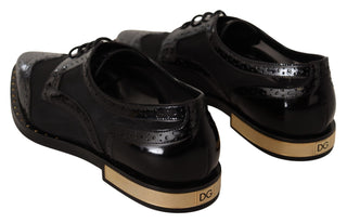 Elegant Gold-trimmed Black Oxford Lace-ups - Luxury for You