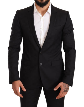 Elegant Martini Black Wool Suit - Luxury for You