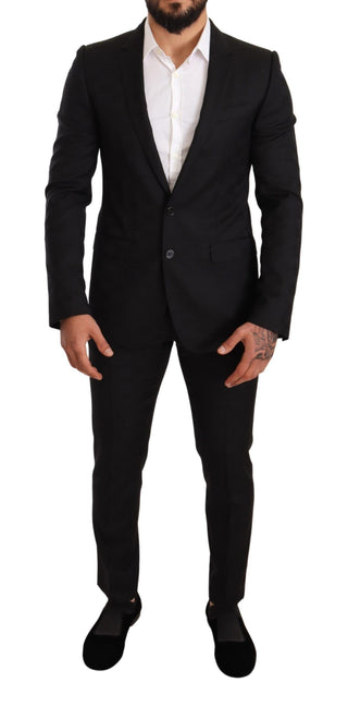 Elegant Martini Black Wool Suit - Luxury for You