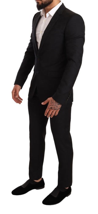 Elegant Martini Black Wool Suit - Luxury for You