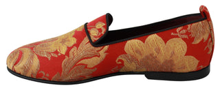 Rose Gold Brocade Loafers Slide Flats - Luxury for You