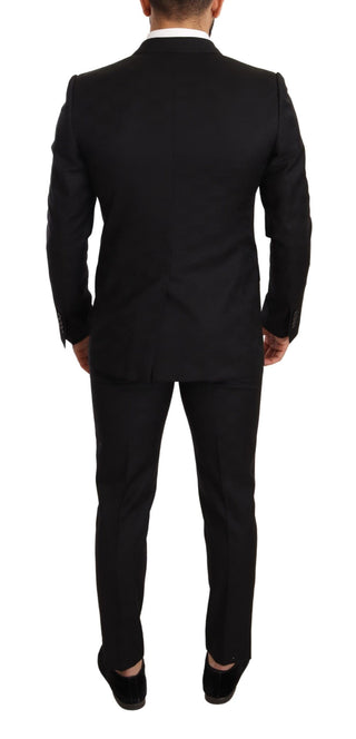 Elegant Martini Black Wool Suit - Luxury for You