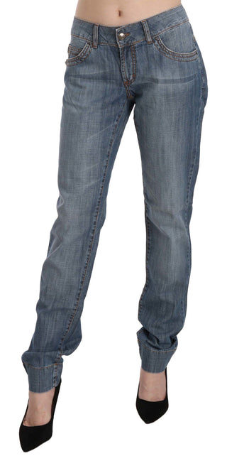 Chic Blue Washed Slim Fit Denim Jeans - Luxury for You