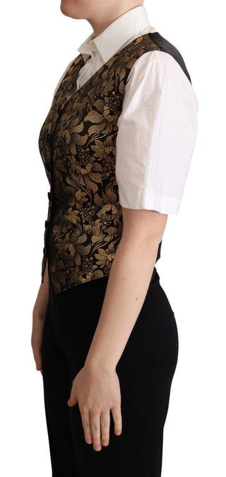 Elegant Black Jacquard Waistcoat - Luxury for You