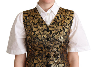 Elegant Black Jacquard Waistcoat - Luxury for You