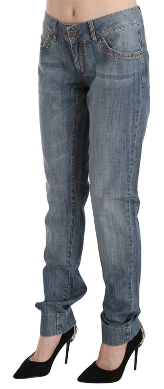 Chic Blue Washed Slim Fit Denim Jeans - Luxury for You