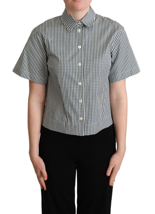 Elegant Checkered Cotton Polo Top - Luxury for You