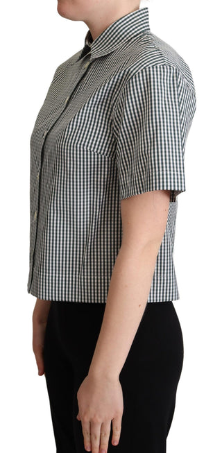 Elegant Checkered Cotton Polo Top - Luxury for You